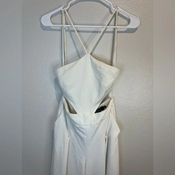 PatBo White Halter Neck Cutout Wide Leg Jumpsuit Size‎ 2 - Picture 6 of 12